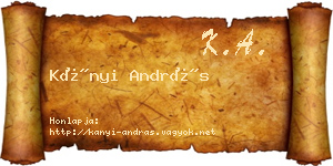 Kányi András névjegykártya